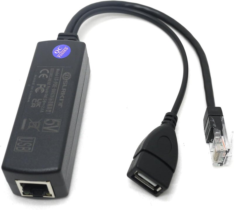 DSLRKIT Active PoE Splitter 48V to 5V 2.4A USB Type A Female 802.3af Power Over Ethernet - Image 4